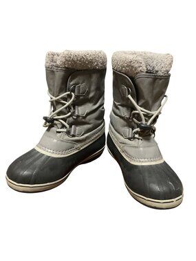 Sorel Yoot Pac Gray Waterproof Snow Boots Sz 6M 7.5W EU 38 Canvas Rubber